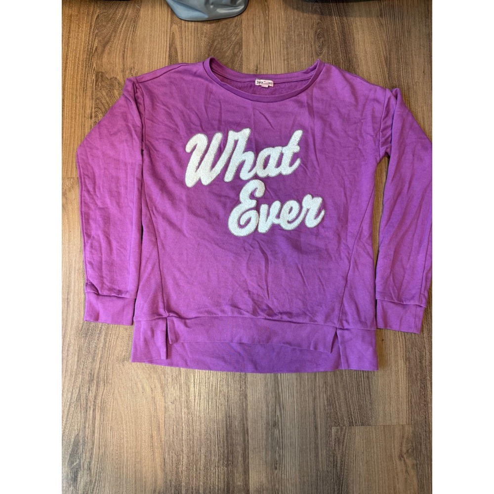 Juicy Couture Y2K Purple French Terry What Ever Graphic Sweatshirt Womens Medium